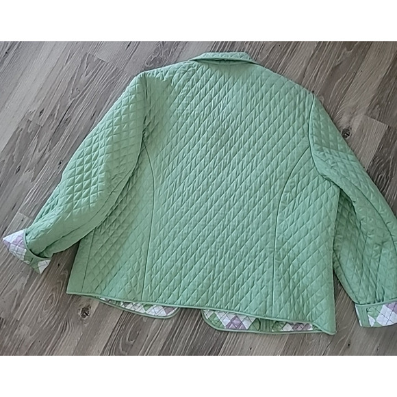 Briggs New York Women's Spring Green Quilted Jacket With Snap Front Size 18W - Picture 8 of 8
